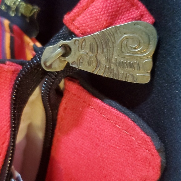 Laurel Burch SUN N' SAND Red small crossbody cotton purse bag - Picture 6 of 6